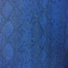 Blue Matte Python Snake Skin Vinyl Fabric