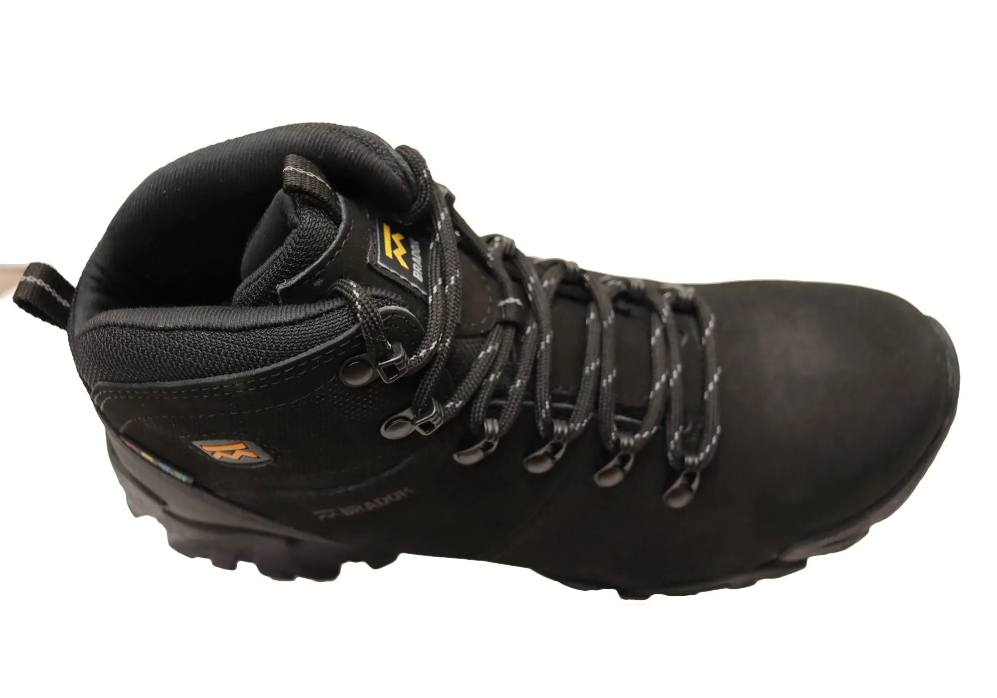 Bradok Nyiragongo Mens Comfort Leather Hiking Boots Made In Brazil