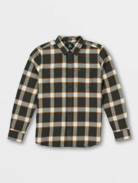 Caden Plaid Long Sleeve Flannel - Rinsed Black