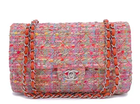 Chanel 2011 "Fruity Pebbles" Pink Tweed Medium Classic Double Flap Bag 24k GHW