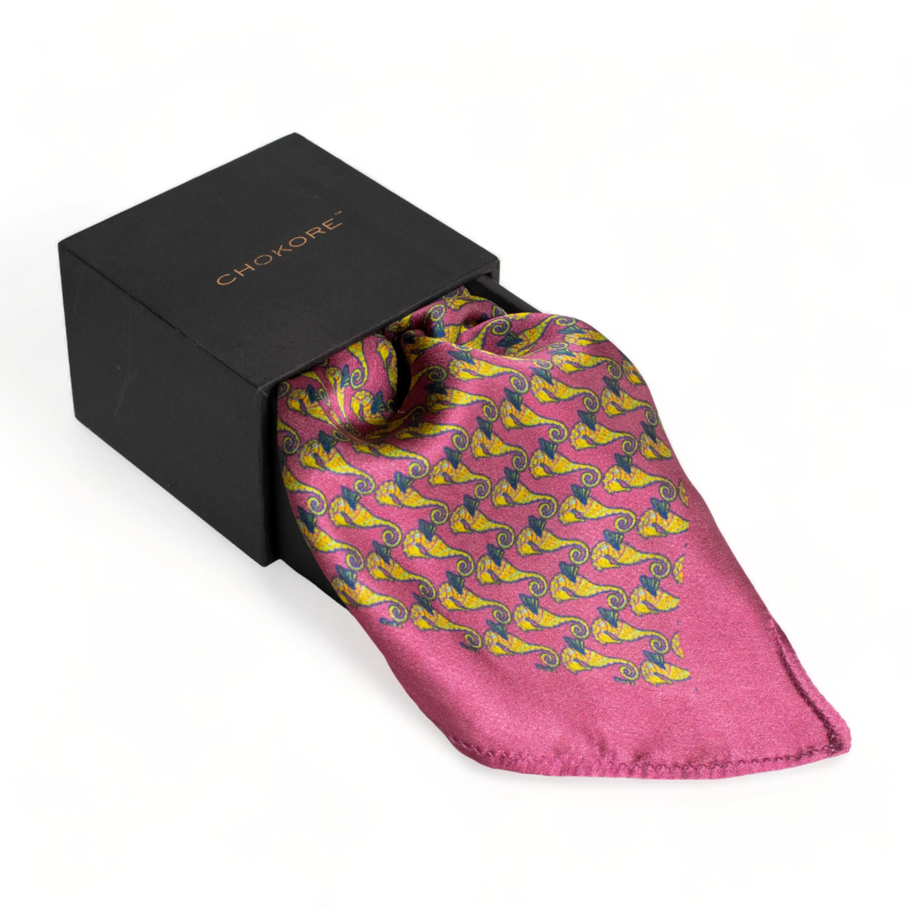 Chokore Pink Seahorse Pocket Square - Wildlife Range