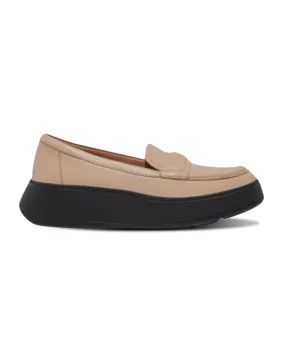 FItflop F Mode Padded Detail Leather Flatform Loafer Latte Beige