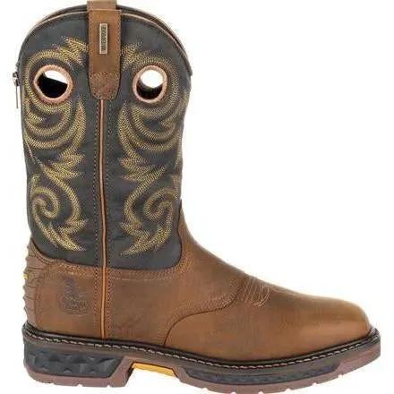 Georgia Men's Carbo-Tec LT 11" Pull-On WP Western Work Boot -Brown GB00266