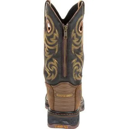 Georgia Men's Carbo-Tec LT 11" Pull-On WP Western Work Boot -Brown GB00266