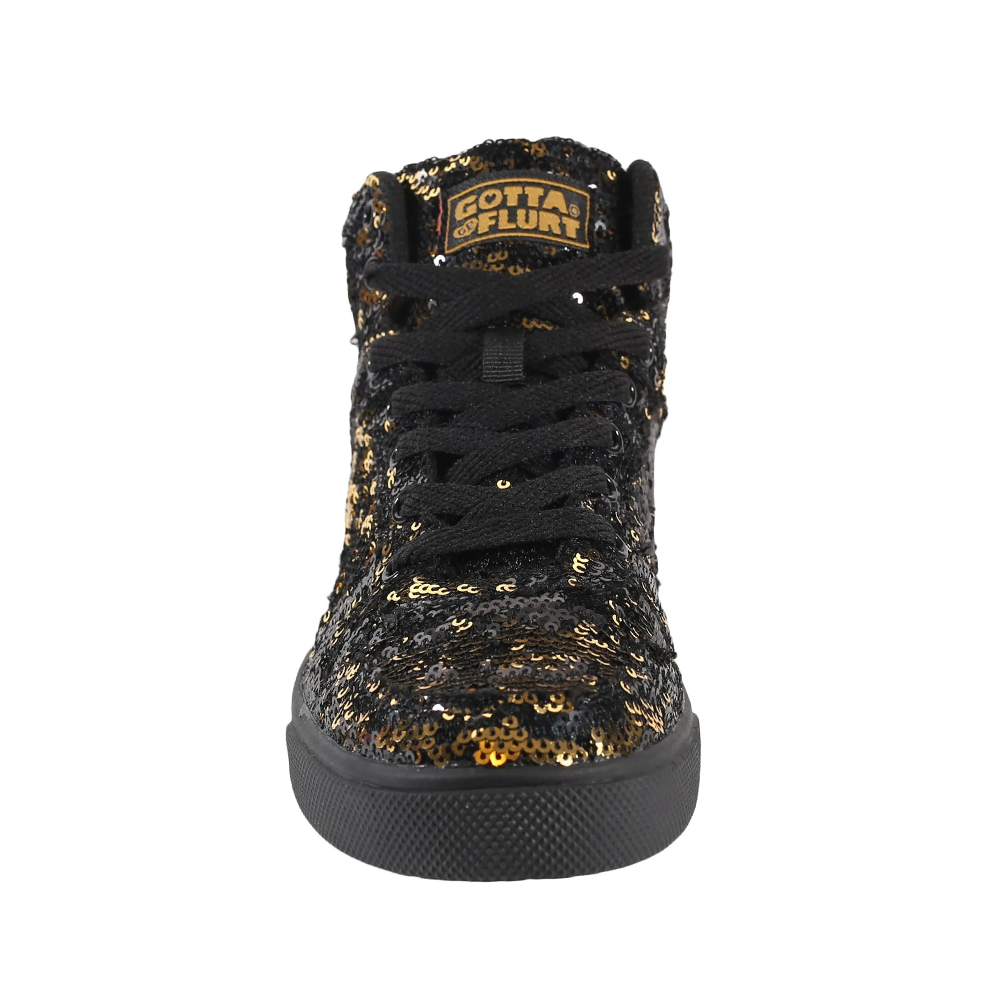 Gotta Flurt Women's Hip Hop II Black/Gold Sequin Hip Hop Fashion Dance Sneaker