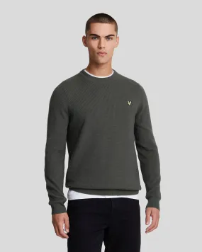 Grid Knit Crew Neck Jumper