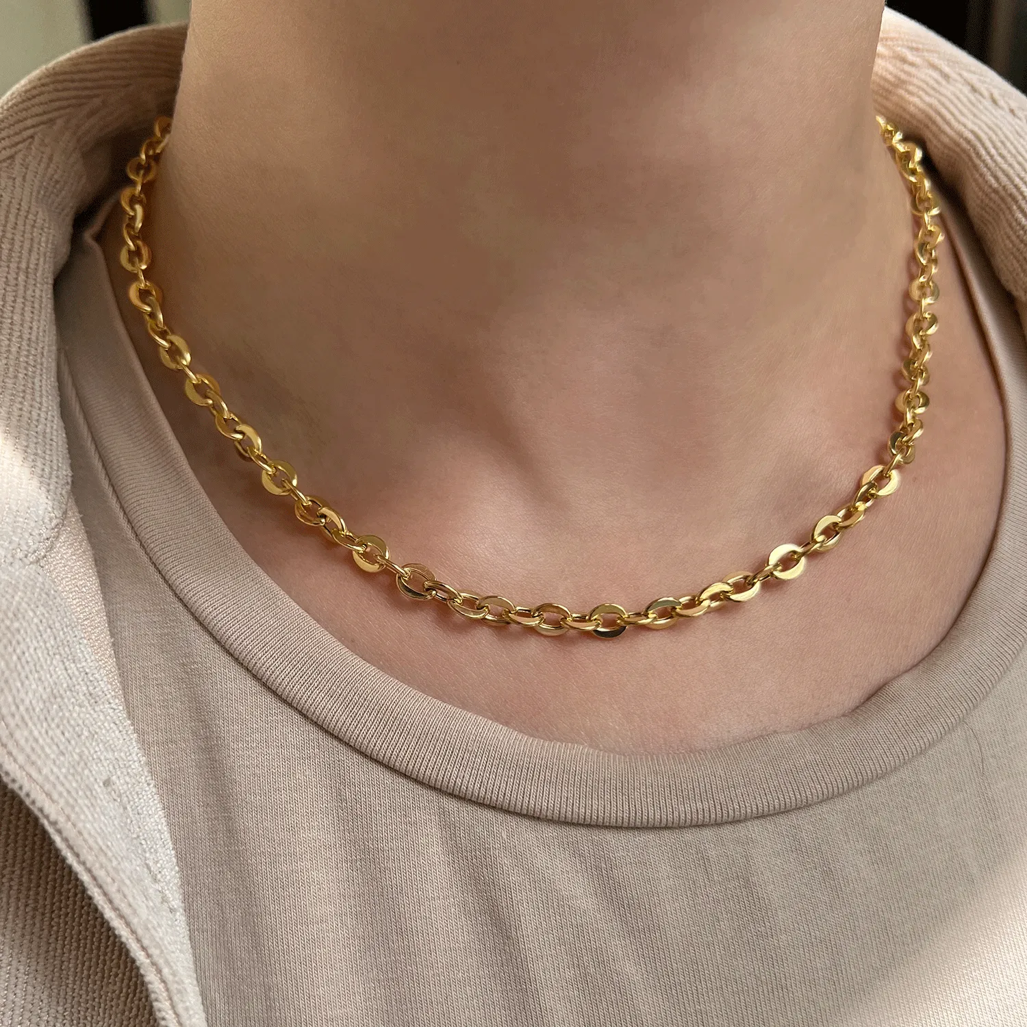 Melrose Round Link Chain Necklace