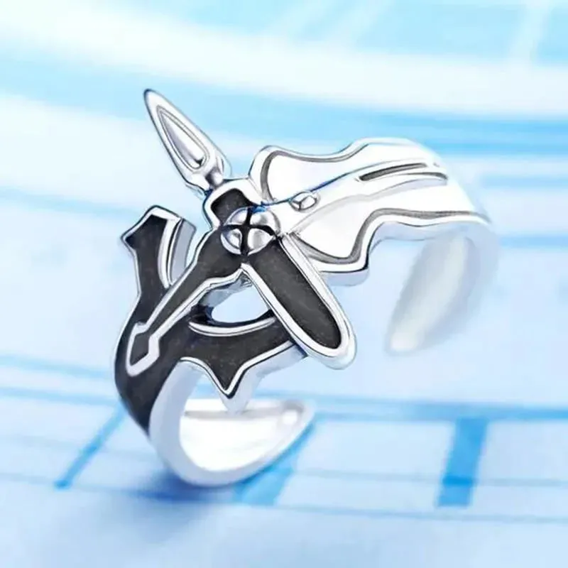 Retro Kirito Asuna Cross Metal Rings