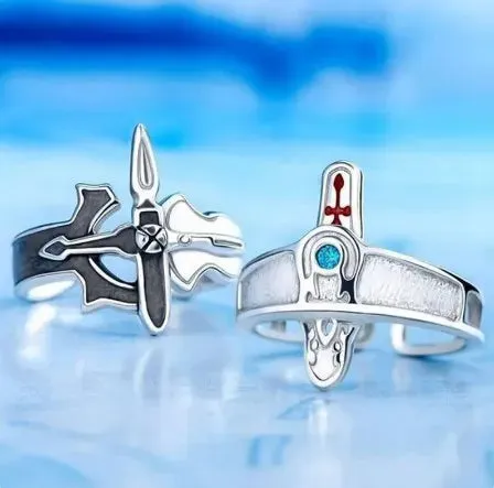 Retro Kirito Asuna Cross Metal Rings