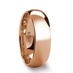 SOL Traditional Domed Rose Gold Plated Tungsten Carbide Wedding Ring